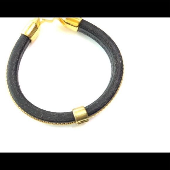 Modern leather gold mesh heart European bracelet - Picture 3 of 9